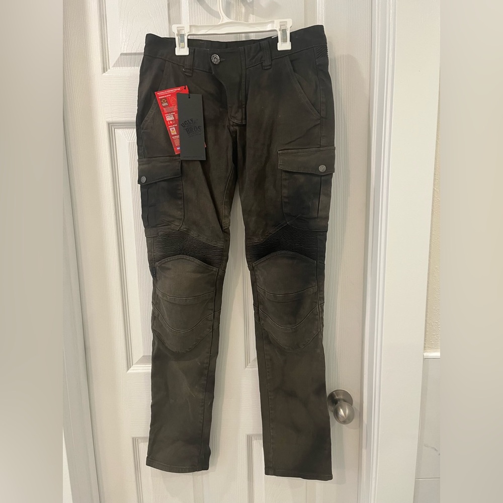 Ugly Bros Green and Black Motorcycle Pants with pads